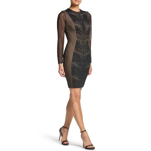Dress The Population Tori Lace Overlay Body-Con Dress Size M - Picture 6 of 7